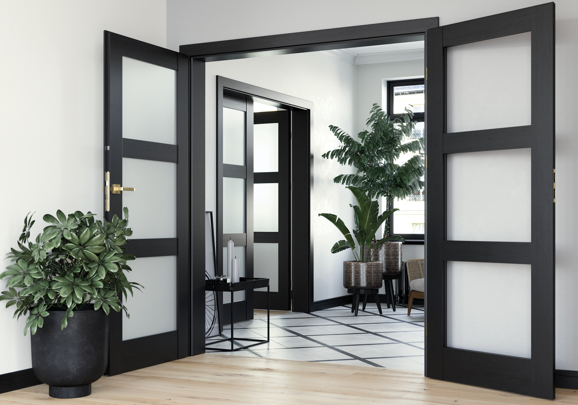 Dvoukřídlé dveře jsou elegantní řešení pro nestandardní prostory